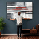 Gray Red Abstract Wall Art Canvas Print, Modern Abstract by MyGreatCanvas | Canvas Wall Art Prints | Photo Prints & Wall Decor