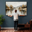 Abstract Landscape Wall Art Canvas Print, Modern Lake by MyGreatCanvas | Canvas Wall Art Prints | Photo Prints & Wall Decor