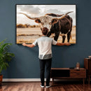 Texas Longhorn Bull Rustic Wall Art Canvas Print, Western by MyGreatCanvas | Canvas Wall Art Prints | Photo Prints & Wall Decor