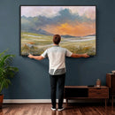 Mountain Sunset Wall Art Canvas Print Vintage Landscape by MyGreatCanvas | Canvas Wall Art Prints | Photo Prints & Wall Decor