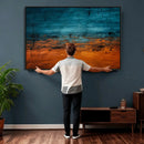 Teal Orange Abstract Wall Art Canvas Print Modern Large by MyGreatCanvas | Canvas Wall Art Prints | Photo Prints & Wall Decor