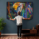 Colorful Heron Wall Art Canvas Print Tropical Bird Abstract by MyGreatCanvas | Canvas Wall Art Prints | Photo Prints & Wall Decor