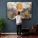 Boho Mountain Landscape Large Wall Art, Horizontal Gold by MyGreatCanvas | Canvas Wall Art Prints | Photo Prints & Wall Decor