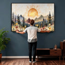 Boho Mountain Landscape Large Wall Art, Horizontal Gold by MyGreatCanvas | Canvas Wall Art Prints | Photo Prints & Wall Decor