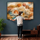 Geometric Boho Abstract Wall Art Canvas Print, Orange Blue by MyGreatCanvas | Canvas Wall Art Prints | Photo Prints & Wall Decor