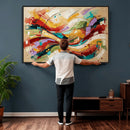 Geometric Abstract Wall Art Canvas Print, Orange Blue by MyGreatCanvas | Canvas Wall Art Prints | Photo Prints & Wall Decor