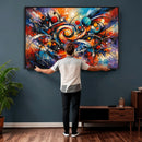 Geometric Abstract Wall Art Canvas Print, Orange Blue by MyGreatCanvas | Canvas Wall Art Prints | Photo Prints & Wall Decor
