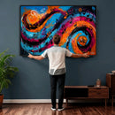 Geometric Abstract Wall Art Canvas Print, Orange Blue by MyGreatCanvas | Canvas Wall Art Prints | Photo Prints & Wall Decor