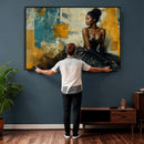Elegant Woman Canvas Wall Art — Black Gold Gown Fashion by MyGreatCanvas | Canvas Wall Art Prints | Photo Prints & Wall Decor
