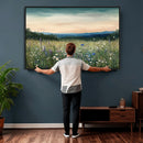 Wildflower Meadow Oil Painting Canvas — Daisy Lavender