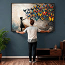Banksy Graffiti Butterfly Girl Wall Art Canvas Print, Framed by MyGreatCanvas | Canvas Wall Art Prints | Photo Prints & Wall Decor