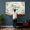 Home Sweet Home Wall Art Canvas Print, Floral Farmhouse by MyGreatCanvas | Canvas Wall Art Prints | Photo Prints & Wall Decor