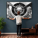 Vintage Propeller Plane Wall Art Canvas Print, Black and by MyGreatCanvas | Canvas Wall Art Prints | Photo Prints & Wall Decor