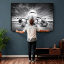 Airplane Wall Art Canvas Print, Black and White Jet Aircraft by MyGreatCanvas | Canvas Wall Art Prints | Photo Prints & Wall Decor