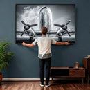 Propeller Plane Wall Art Canvas Print, Black and White by MyGreatCanvas | Canvas Wall Art Prints | Photo Prints & Wall Decor