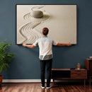 Zen Garden Stone Sand Canvas | Japanese Rock Garden Wall Art by MyGreatCanvas | Canvas Wall Art Prints | Photo Prints & Wall Decor