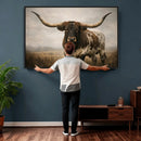 Longhorn Bull Wall Art Canvas Print, Western Farmhouse by MyGreatCanvas | Canvas Wall Art Prints | Photo Prints & Wall Decor