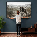 Texas Longhorn Bull Wall Art Canvas Print, Western Farmhouse by MyGreatCanvas | Canvas Wall Art Prints | Photo Prints & Wall Decor