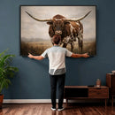 Texas Longhorn Canvas Wall Art Western Bull Desert Moody by MyGreatCanvas | Canvas Wall Art Prints | Photo Prints & Wall Decor