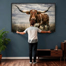 Texas Longhorn Canvas Wall Art Western Bull Desert Moody by MyGreatCanvas | Canvas Wall Art Prints | Photo Prints & Wall Decor