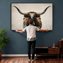 Texas Longhorn Canvas Wall Art Western Bull Desert Moody by MyGreatCanvas | Canvas Wall Art Prints | Photo Prints & Wall Decor
