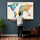Watercolor World Map Canvas Wall Art Print – Abstract by MyGreatCanvas | Canvas Wall Art Prints | Photo Prints & Wall Decor