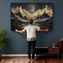Abstract Mountain Wall Art Canvas Print Modern Landscape Painting Print
