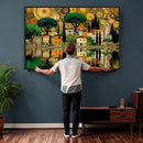 Gustav Klimt Golden Cityscape Wall Art Canvas Print,