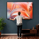 Peach Lily Canvas Wall Art, Coral Pink Flower Macro Photo Print, Botanical Bedroom Decor, Soft Floral Photography, Living Room Wall Art by MyGreatCanvas | Canvas Wall Art Prints | Photo Prints & Wall Decor