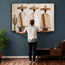 Mexican Wall Art Canvas Print, Southwestern Sombrero Poncho Painting, Neutral Earthy Boho Decor, Fiesta Living Room Art, Impasto Style Print by MyGreatCanvas | Canvas Wall Art Prints | Photo Prints & Wall Decor