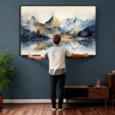 Lake Abstract Mountain Wall Art Canvas Print
