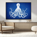 Large 3-Panel Blue Octopus Canvas Wall Art | Coastal Marine by MyGreatCanvas | Canvas Wall Art Prints | Photo Prints & Wall Decor