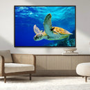 Sea Turtle Wall Art Canvas Print, Sea life in the Ocean Wall
