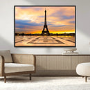 Paris Eiffel Tower Sunset Canvas Wall Art Print - Iconic