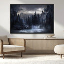 Night Landscape and Trees Wall Art Canvas Print