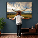 Texas Longhorn Canvas Wall Art – Majestic Triptych Animal by MyGreatCanvas | Canvas Wall Art Prints | Photo Prints & Wall Decor