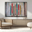 Vintage Wooden Weathered Ski's in Front of an Old Barn Wall by MyGreatCanvas | Canvas Wall Art Prints | Photo Prints & Wall Decor