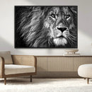 Black and White Lion Canvas Wall Art Print – Wildlife by MyGreatCanvas | Canvas Wall Art Prints | Photo Prints & Wall Decor