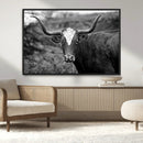 Western Home Wall Art Canvas Print, Framed Texas Longhorn by MyGreatCanvas | Canvas Wall Art Prints | Photo Prints & Wall Decor