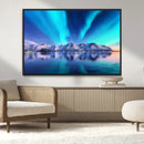 Northern Lights above Mountain Wall Art, Northern Lights