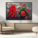 Red Chili Peppers Wall Art Kitchen Artwork Canvas Print