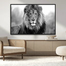Black and White Lion Canvas Wall Art – Animal Print Artwork