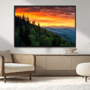 Forest Landscape Wall Art Sunset Canvas, Forest Sunset