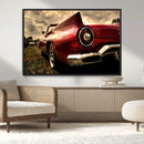Red Classic Car Wall Art Canvas Print