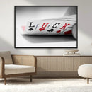 Framed Luck Poker Cards Canvas – Modern Triptych Wall Art,