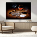 Whiskey Cigar Wall Art Canvas Print Kitchen Wall