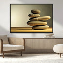 Fluvial Zen Stones Canvas Wall Art Print