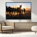Horse Herd Wall Art Animal Canvas Print