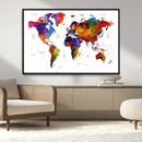 World Map Canvas Print – Detailed Map of the World Wall Art