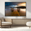 Serene Lake Pier at Sunset Canvas Print | Landscape Canvas